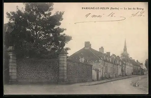 AK Parigné-le-Polin, Le bas du Bourg