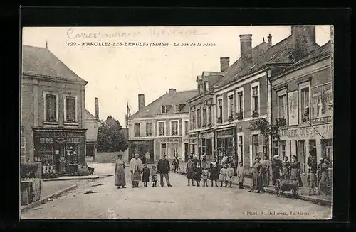 AK Marolles-les-Braults, Le bas de la Place