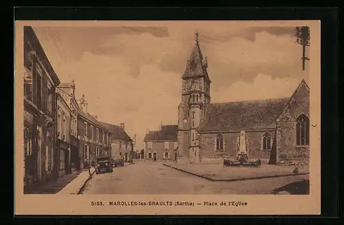 AK Marolles-les-Braults, Place de l`Eglise