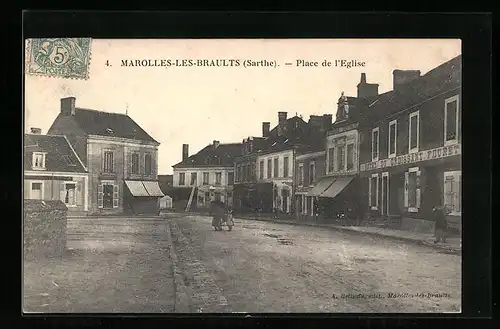 AK Marolles-les-Braults, Place de l`Eglise