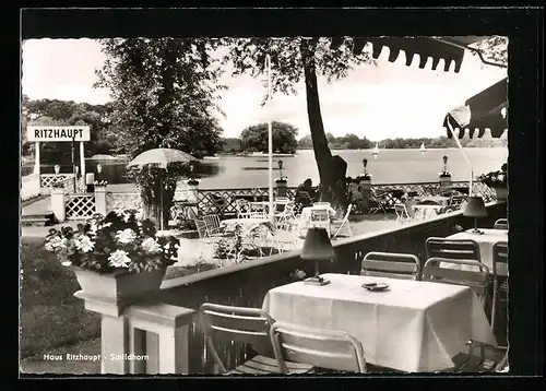 AK Berlin-Grunewald, Schildhorn, Terrasse vom Haus Ritzhaupt