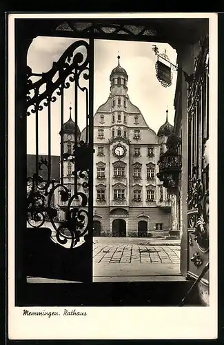 AK Memmingen, Blick auf Rathaus