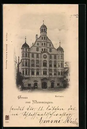 AK Memmingen, Blick auf Rathaus