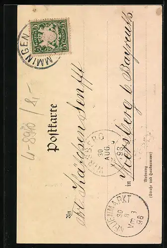 AK Memmingen, Blick auf Rathaus