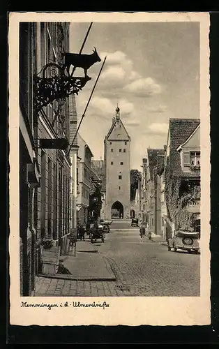 AK Memmingen i. A., Blick in die Ulmerstrasse