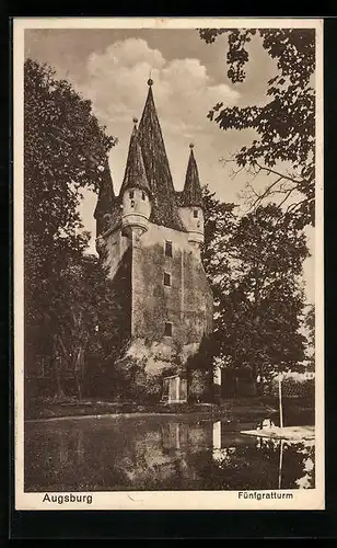 AK Augsburg, Blick auf Fünfgratturm