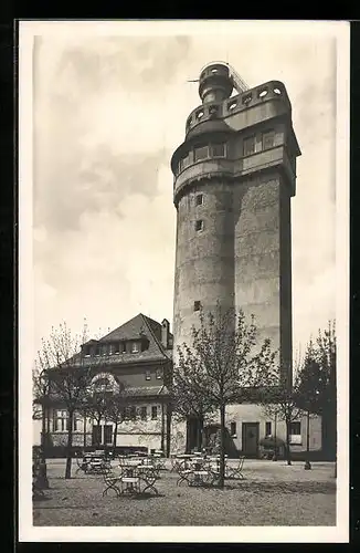 AK Baden-Baden, Aussichtsturm auf dem Merkur