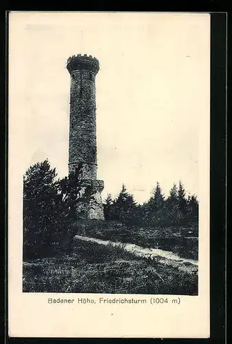 AK Baden-Baden, Blick auf Friedrichsturm