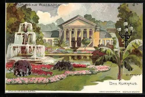 Künstler-AK C. Pfaff: Wiesbaden, Das Kurhaus