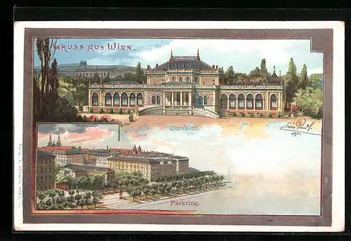 Künstler-AK Erwin Pendl: Wien, Cursalon, Parkring