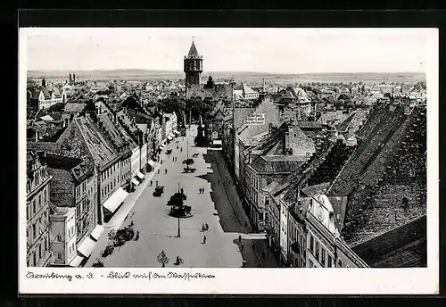 AK Straubing a. d. Donau, Blick auf den Wasserturm