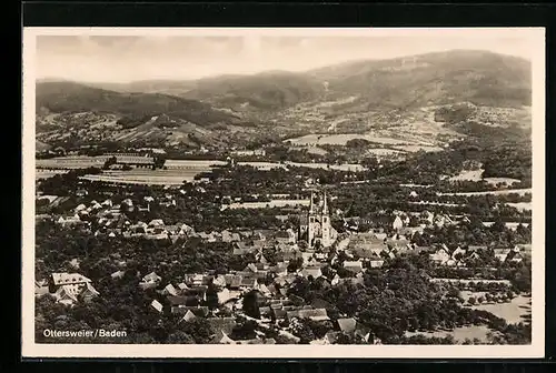 AK Ottersweier /Baden, Ortsansicht vom Flugzeug aus