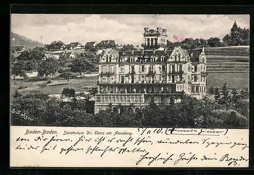 AK Baden-Baden, Sanatorium Dr. Ebers am Annaberg