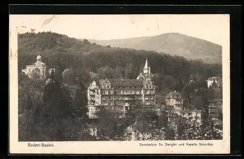 AK Baden-Baden, Sanatorium Dr. Dengler und Kapelle Stourdza