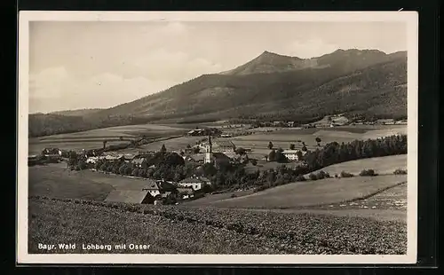 AK Lohberg, Ortsansicht mit Osser und bayr. Wald