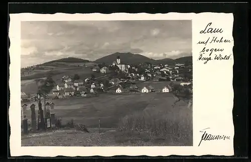 AK Lam auf Hohenbogen, Ortsansicht mit Bayr. Wald