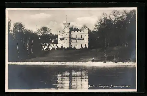 AK Berg am Starnberger See, Schloss am Ufer