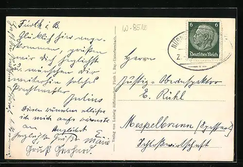 AK Fürth i. Bay., Centaurenbrunnen am Bahnhofplatz