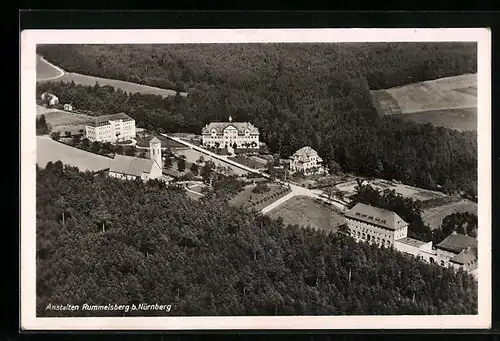 AK Rummelsberg b. Nürnberg, Anstalten aus der Vogelschau