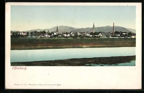 AK Offenburg, Flusspartie mit Häusern