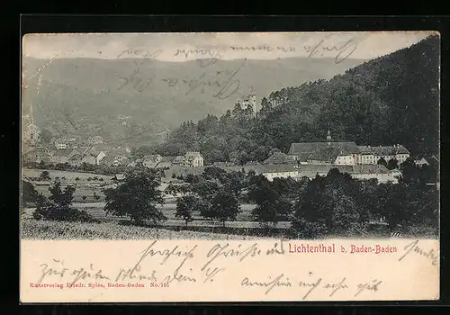 AK Lichtenthal b. Baden-Baden, Ortsansicht mit Umland