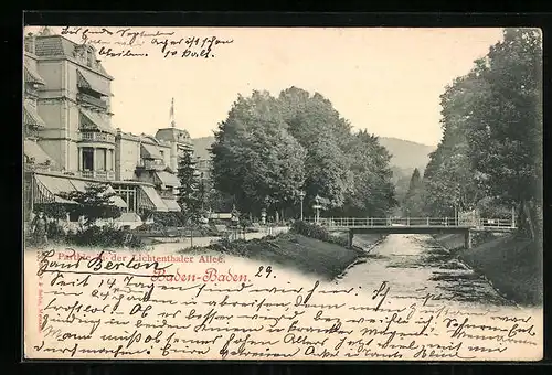 AK Baden-Baden, Partie an der Lichtenthaler Allee