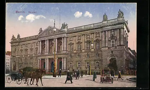 AK Berlin, Marstall mit Kutsche und Auto