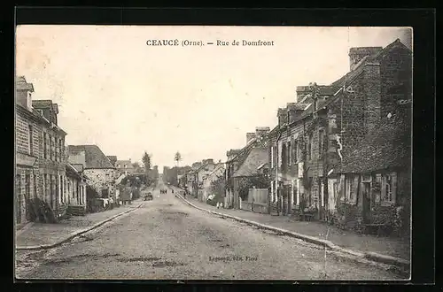 AK Ceaucé, Rue de Domfront, Strassenpartie