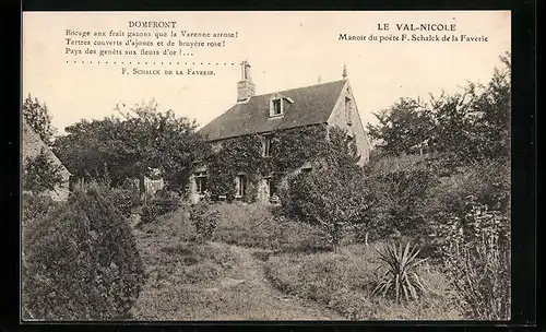 AK Domfront, Le Val-Nicole, Manoir du poete F. Schalck de la Faverie