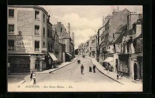 AK Alencon, Rue Saint-Blaise, Strassenpartie