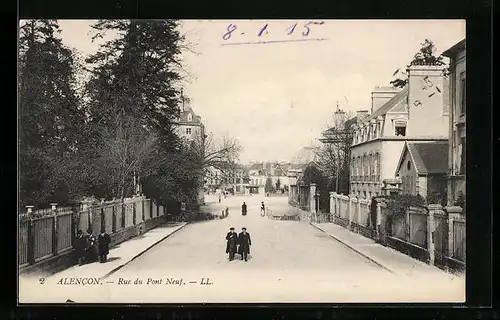 AK Alencon, Rue du Pont Neuf, Strassenpartie