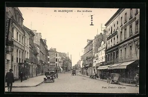 AK Alencon, Rue St-Blaise, Strassenpartie