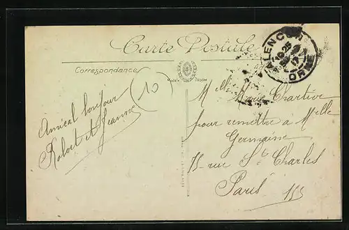 AK Alencon, Rue Cazault, Strassenpartie