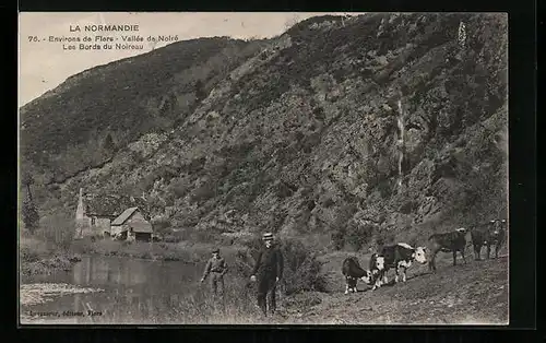 AK Flers, Vallée de Noiré, Les Bords du Noireau