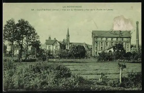 AK Couterne, Vue sur la Minoterie prise de la Route de Lassay