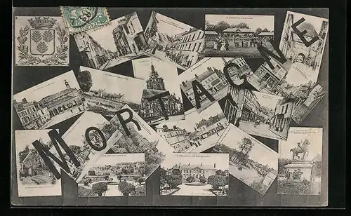 AK Mortagne, Hotel de Ville et Jardin Public, Eglise