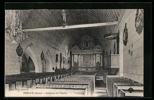 AK Préaux, Interieur de l`Eglise