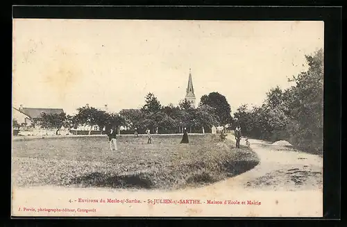 AK St-Julien-s /-Sarthe, Maisons d`Ecole et Mairie