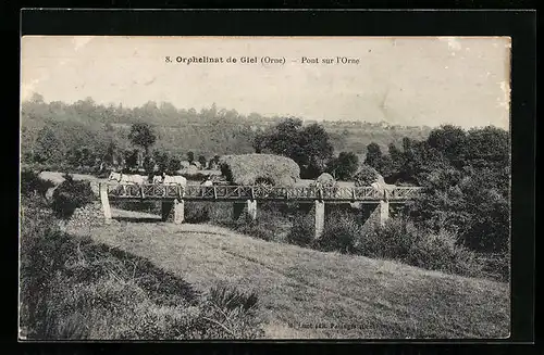 AK Orphelinat de Giel, Pont sur l`Orne