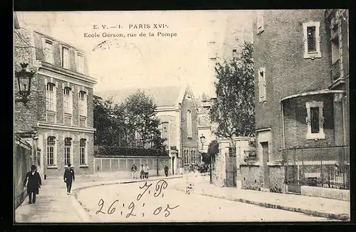 AK Paris, Ecole Gerson, Rue de la Pompe