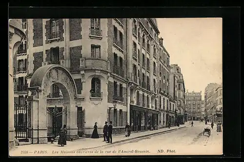 AK Paris, Les Maisons ouvrières de la rue de l`Amiral-Roussin
