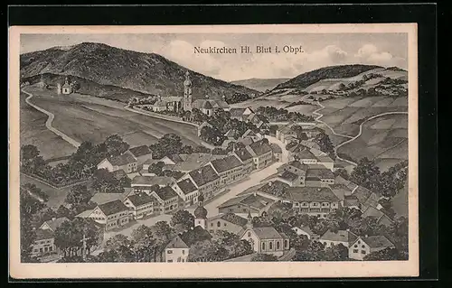 AK Neukirche Hl. Blut i. Obpf., Totale aus der Vogelschau