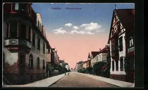 AK Landau / Pfalz, Blick in die Glacisstrasse