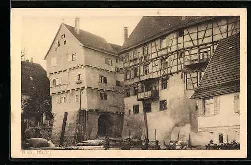 AK Riedlingen a. Donau, alte Häuser in der Altstadt