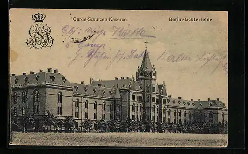 AK Berlin-Lichterfelde, Blick auf die Garde-Schützen-Kaserne