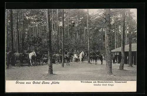 AK Berlin-Grunewald, Wirtshaus am Riemeistersee, Onkel Toms Hütte