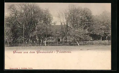 AK Berlin-Grunewald, vor dem Haus Paulsborn