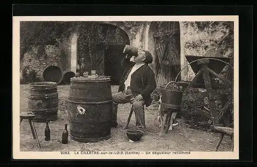 AK La Chartre-sur-le-Loir, Un degusteur renomme