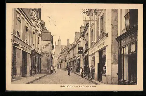 AK Saint-Calais, La Grande Rue, Passants