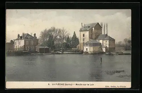AK La Fleche, Moulin sur le Loir